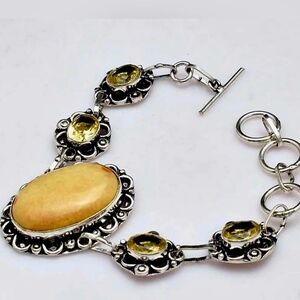 SUNSTONE CITRINE JEWELRY GEMSTONE BRACELET